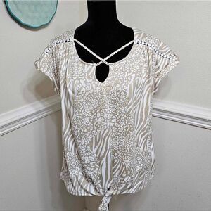 Lightweight Animal Print Detailed Top